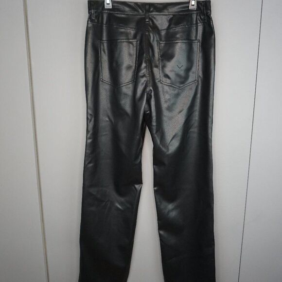 New Hudson Jeans Remi Faux Leather High Rise Straight Leg Pants in Black Size 32 - Picture 11 of 15